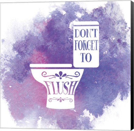 Framed Don't Forget to Flush Watercolor Splash Print
