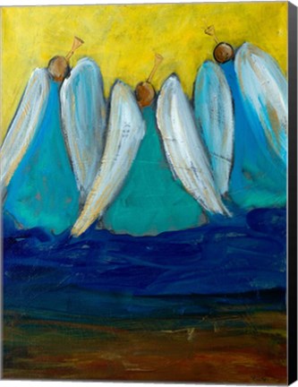 Framed Three Trumpeting Angels Print