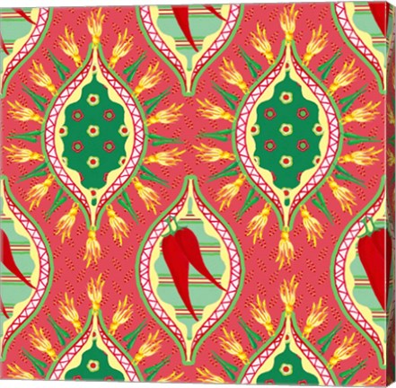Framed Chili Fiesta Pattern IV Print