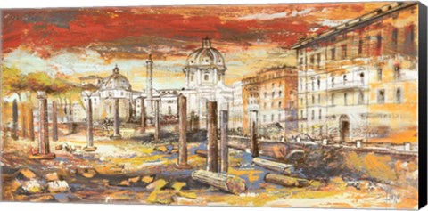 Framed Tramonto su Roma Print