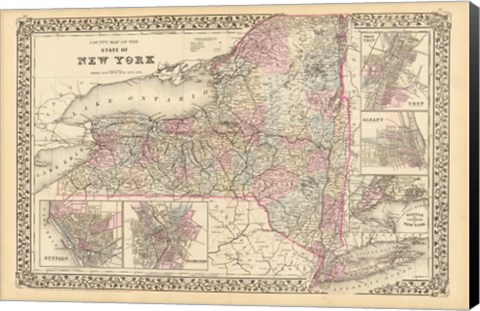 Framed New York 1879 Print