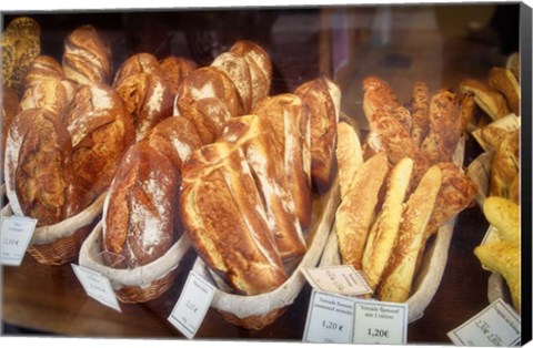 Framed Bread in a Bakery Window Print
