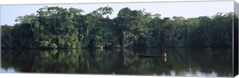 Framed Canoe in Napo River, Oriente, Ecuador Print