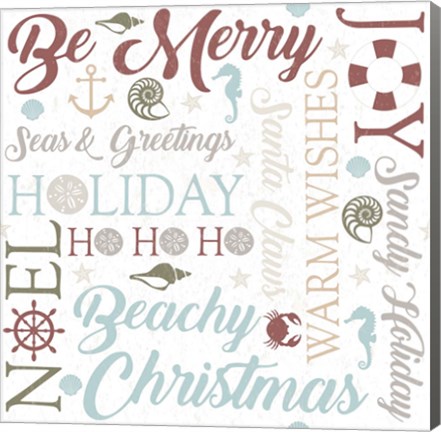 Framed Coastal Christmas Typography Print