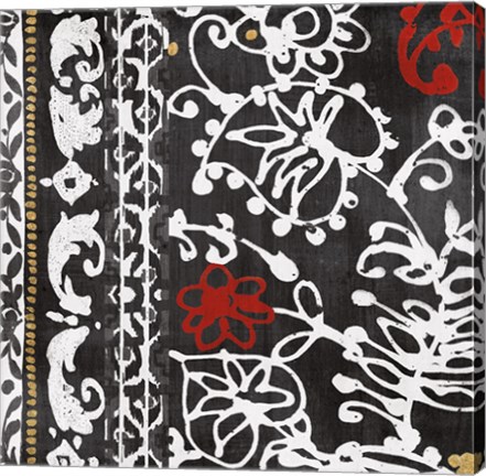 Framed Bali Tapestry I BW Print