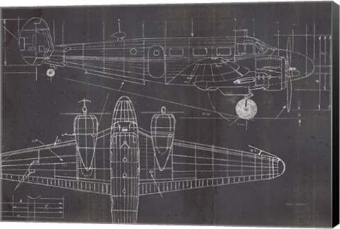 Framed Plane Blueprint I No Words Post Print
