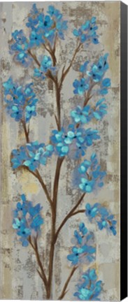Framed Almond Branch I Blue Crop Print