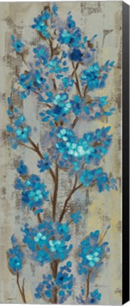 Framed Almond Branch II Blue Crop Print