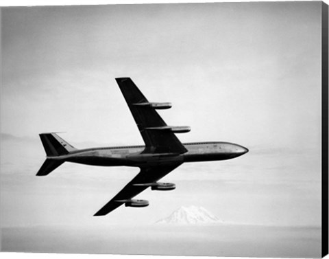 Framed 1950s 1960s Boeing 707 Jet Airplane Print