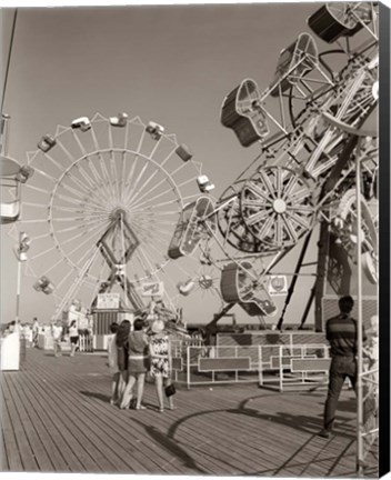 Framed 1960s Teens Looking At Amusement Rides Print