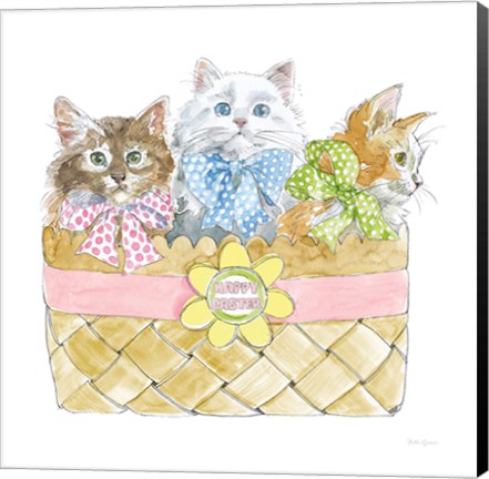 Framed Easter Kitties I Print