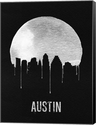 Framed Austin Skyline Black Print