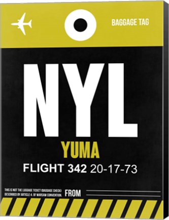 Framed NYL Yuma Luggage Tag II Print