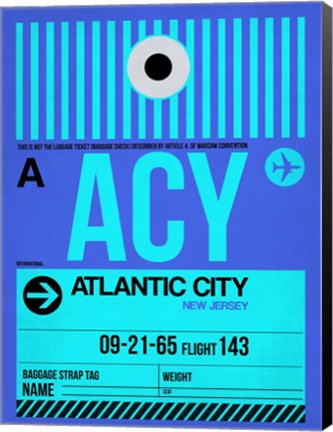 Framed ACY Atlantic City Luggage Tag I Print