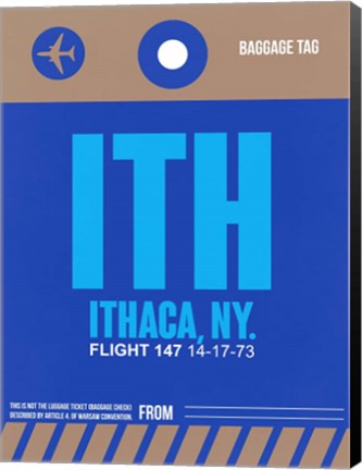 Framed ITH Ithaca Luggage Tag II Print