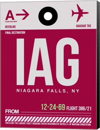 Framed IAG Niagara Falls Luggage Tag I Print