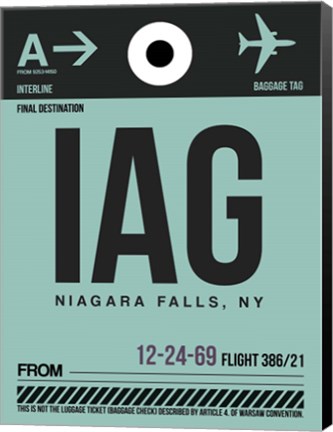 Framed IAG Niagara Falls Luggage Tag II Print