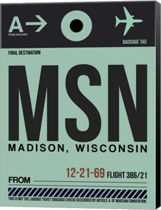 Framed MSN Madison Luggage Tag I Print