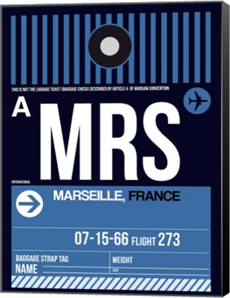 Framed MRS Marseille Luggage Tag II Print