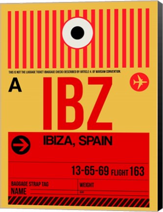 Framed IBZ Ibiza Luggage Tag I Print