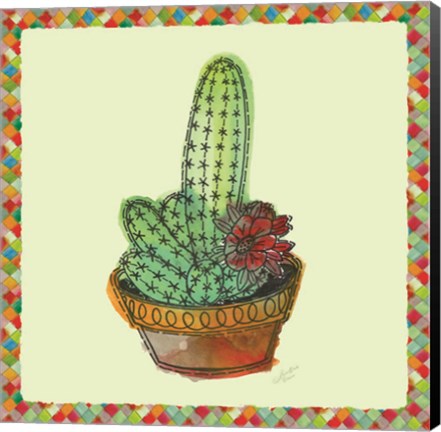 Framed Rainbow Cactus III Print