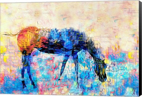 Framed Mondrian Horse Print