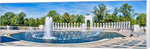 Framed View of Fountain at National World War II Memorial, Washington DC Print