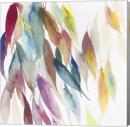 Framed Fallen Colorful Leaves I Print