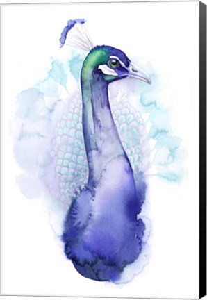Framed Bejeweled Peacock I Print