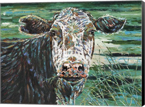 Framed Marshland Cow II Print