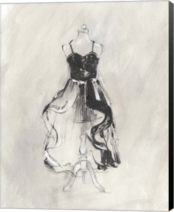 Framed Black Evening Gown II Print