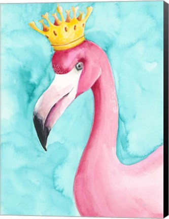 Framed Flamingo Queen I Print