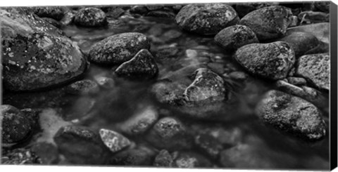 Framed River Rocks 2 Black &amp; White Print