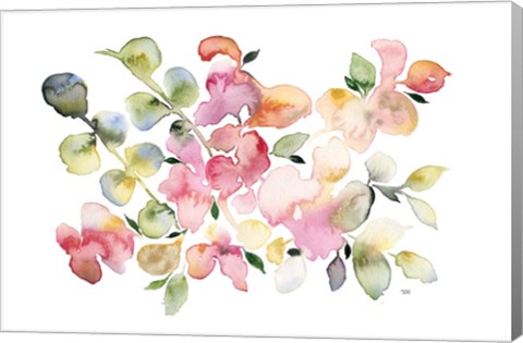 Framed Shades of Pink Watercolor Floral Print