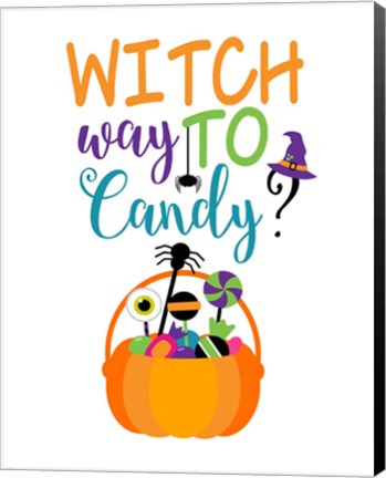 Framed Witch Way to Candy Print