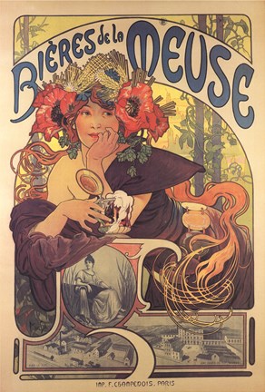 Framed Bieres de la Meuse Print