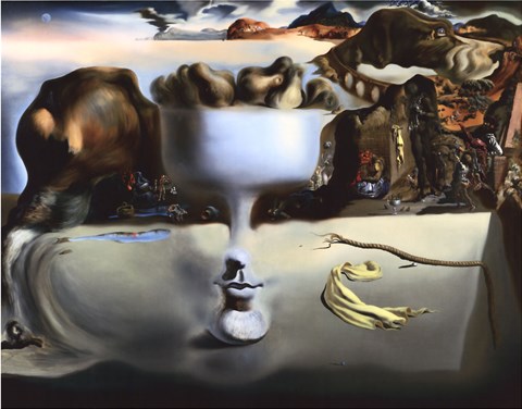 Framed Apparition of Face and Fruit Dish on a Beach, c.1938 Print