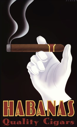 Framed Habanas Quality Cigars Print
