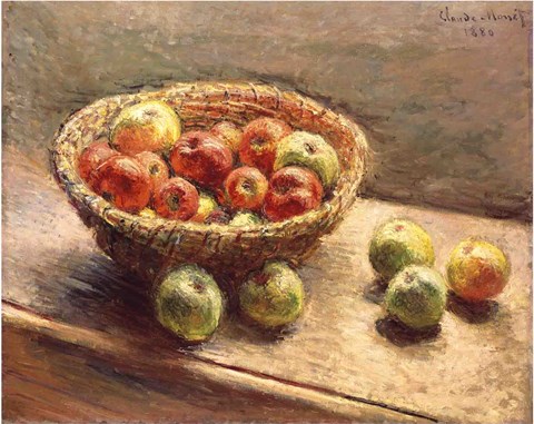 Framed Bowl of Apples, 1880 Print