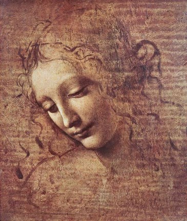 Framed Head of a Young Woman with Tousled Hair Print
