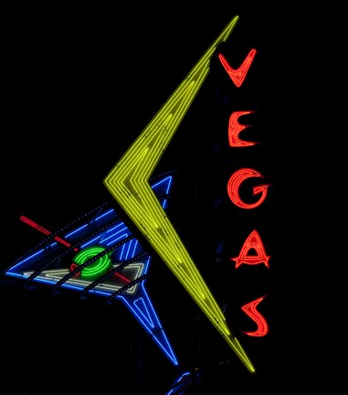 Framed Historic Vegas neon sign, Freemont Street, Las Vegas Print