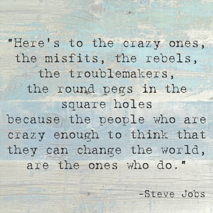 Framed Here&#39;s to the Crazy Ones, Steve Jobs Quote Print