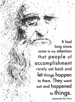 Framed People of Accomplishment -Da Vinci Quote Print