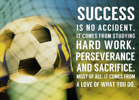 Framed Success Soccer Quote Print