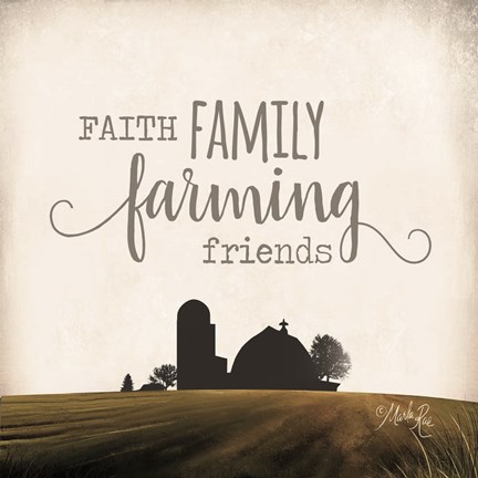Framed Faith Family Farming Friends Print