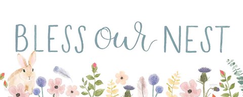 Framed Spring Sentiments V Bunny White Print