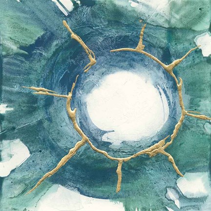 Framed Dharma Wheel I Print