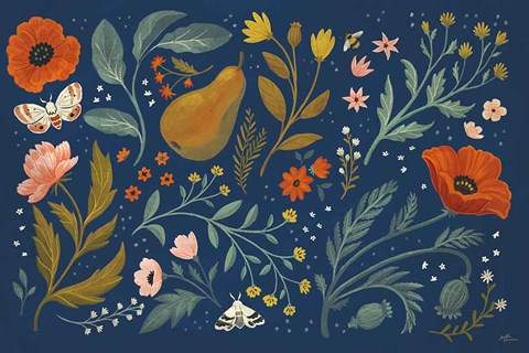 Framed Blue Botanical I Print