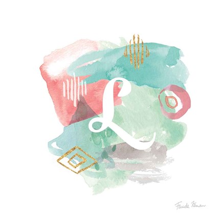 Framed Abstract Monogram L Print