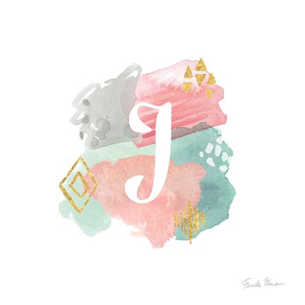 Framed Abstract Monogram J Print